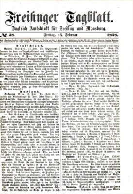 Freisinger Tagblatt (Freisinger Wochenblatt) Freitag 15. Februar 1878