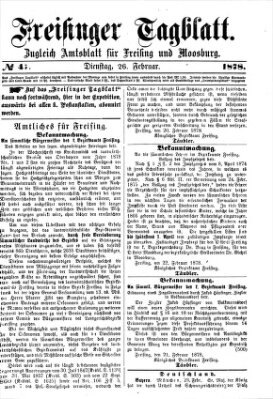 Freisinger Tagblatt (Freisinger Wochenblatt) Dienstag 26. Februar 1878