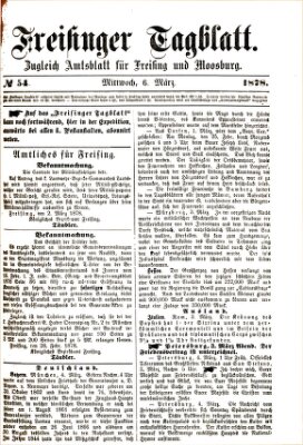 Freisinger Tagblatt (Freisinger Wochenblatt) Mittwoch 6. März 1878