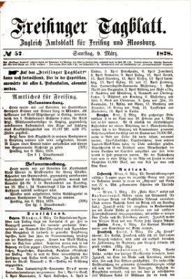 Freisinger Tagblatt (Freisinger Wochenblatt) Samstag 9. März 1878