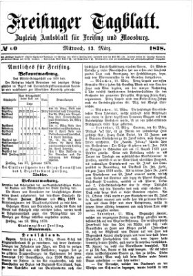 Freisinger Tagblatt (Freisinger Wochenblatt) Mittwoch 13. März 1878