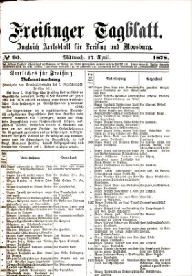 Freisinger Tagblatt (Freisinger Wochenblatt) Mittwoch 17. April 1878