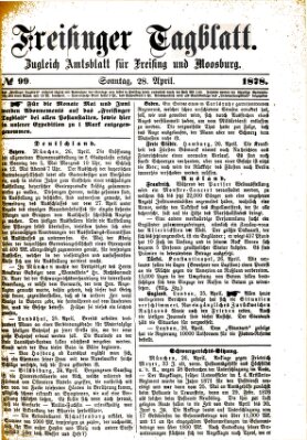 Freisinger Tagblatt (Freisinger Wochenblatt) Sonntag 28. April 1878