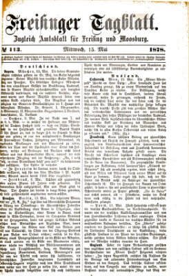 Freisinger Tagblatt (Freisinger Wochenblatt) Mittwoch 15. Mai 1878