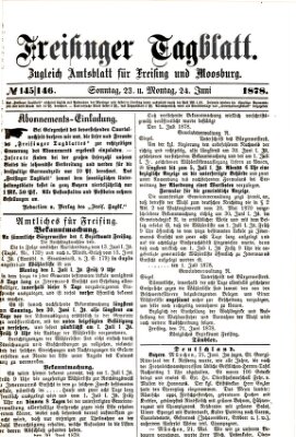 Freisinger Tagblatt (Freisinger Wochenblatt) Montag 24. Juni 1878