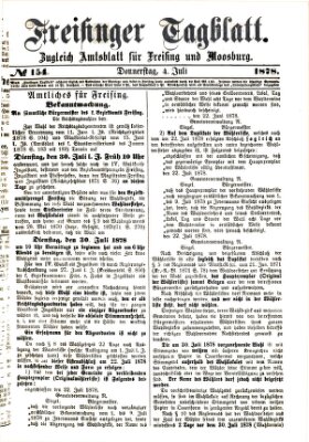 Freisinger Tagblatt (Freisinger Wochenblatt) Donnerstag 4. Juli 1878