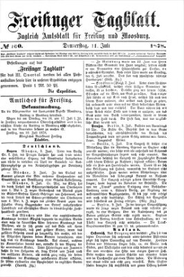 Freisinger Tagblatt (Freisinger Wochenblatt) Donnerstag 11. Juli 1878