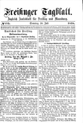 Freisinger Tagblatt (Freisinger Wochenblatt) Sonntag 28. Juli 1878