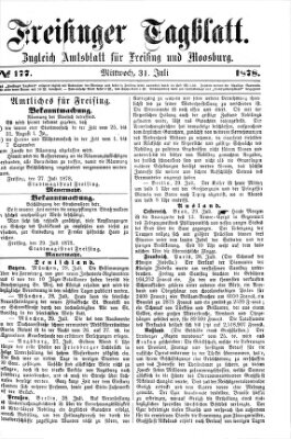 Freisinger Tagblatt (Freisinger Wochenblatt) Mittwoch 31. Juli 1878