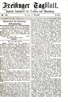 Freisinger Tagblatt (Freisinger Wochenblatt) Freitag 9. August 1878