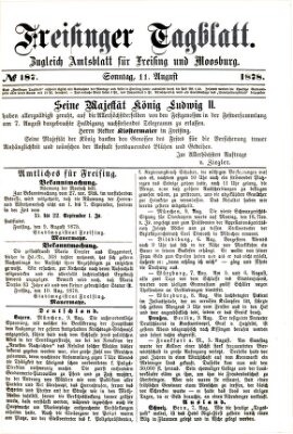 Freisinger Tagblatt (Freisinger Wochenblatt) Sonntag 11. August 1878