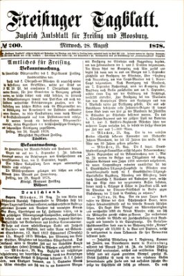 Freisinger Tagblatt (Freisinger Wochenblatt) Mittwoch 28. August 1878