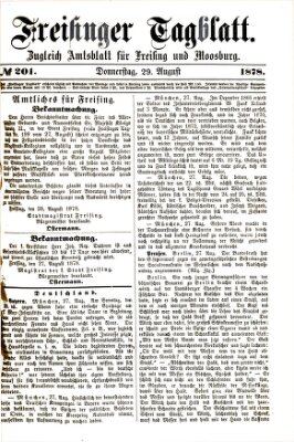 Freisinger Tagblatt (Freisinger Wochenblatt) Donnerstag 29. August 1878