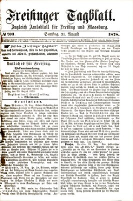 Freisinger Tagblatt (Freisinger Wochenblatt) Samstag 31. August 1878