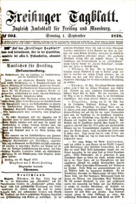 Freisinger Tagblatt (Freisinger Wochenblatt) Sonntag 1. September 1878