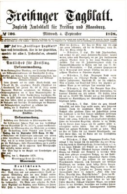 Freisinger Tagblatt (Freisinger Wochenblatt) Mittwoch 4. September 1878