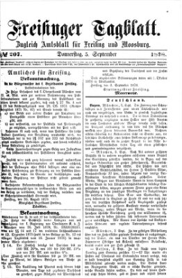 Freisinger Tagblatt (Freisinger Wochenblatt) Donnerstag 5. September 1878