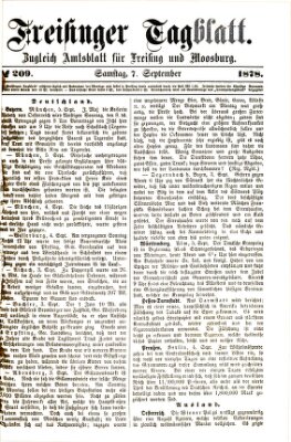 Freisinger Tagblatt (Freisinger Wochenblatt) Samstag 7. September 1878