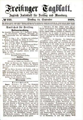 Freisinger Tagblatt (Freisinger Wochenblatt) Dienstag 24. September 1878