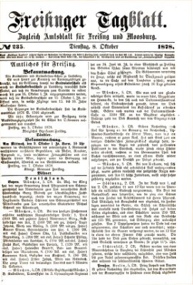 Freisinger Tagblatt (Freisinger Wochenblatt) Dienstag 8. Oktober 1878