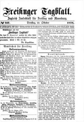 Freisinger Tagblatt (Freisinger Wochenblatt) Dienstag 22. Oktober 1878