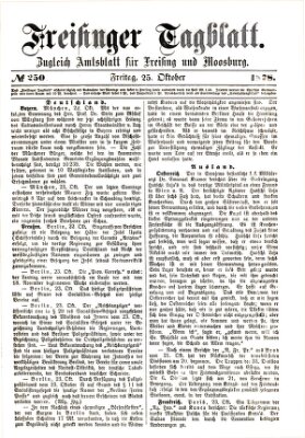 Freisinger Tagblatt (Freisinger Wochenblatt) Freitag 25. Oktober 1878