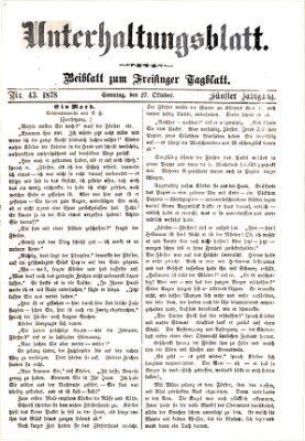 Freisinger Tagblatt (Freisinger Wochenblatt) Sonntag 27. Oktober 1878