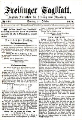 Freisinger Tagblatt (Freisinger Wochenblatt) Sonntag 27. Oktober 1878