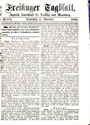 Freisinger Tagblatt (Freisinger Wochenblatt) Donnerstag 21. November 1878