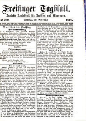 Freisinger Tagblatt (Freisinger Wochenblatt) Samstag 30. November 1878