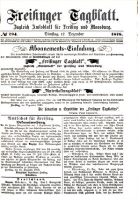 Freisinger Tagblatt (Freisinger Wochenblatt) Dienstag 17. Dezember 1878