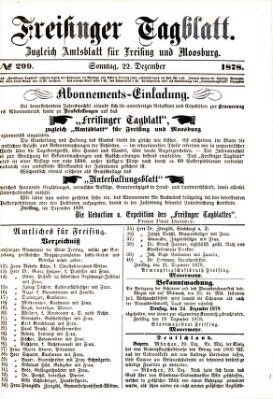 Freisinger Tagblatt (Freisinger Wochenblatt) Sonntag 22. Dezember 1878