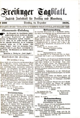 Freisinger Tagblatt (Freisinger Wochenblatt) Dienstag 24. Dezember 1878