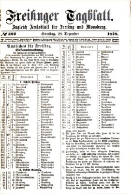 Freisinger Tagblatt (Freisinger Wochenblatt) Samstag 28. Dezember 1878