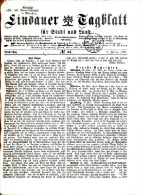 Lindauer Tagblatt für Stadt und Land Donnerstag 21. Februar 1878