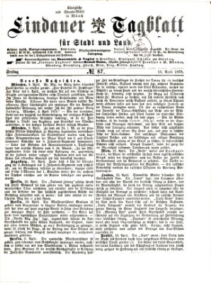 Lindauer Tagblatt für Stadt und Land Freitag 12. April 1878