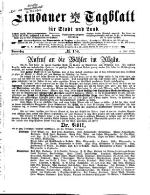 Lindauer Tagblatt für Stadt und Land Donnerstag 4. Juli 1878