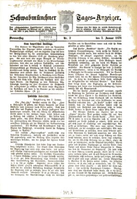 Schwabmünchner Tages-Anzeiger Donnerstag 3. Januar 1878