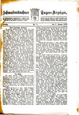 Schwabmünchner Tages-Anzeiger Samstag 5. Januar 1878