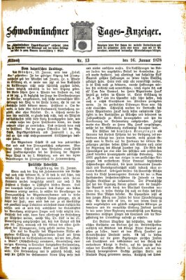 Schwabmünchner Tages-Anzeiger Mittwoch 16. Januar 1878