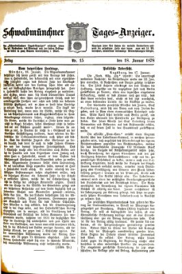 Schwabmünchner Tages-Anzeiger Freitag 18. Januar 1878