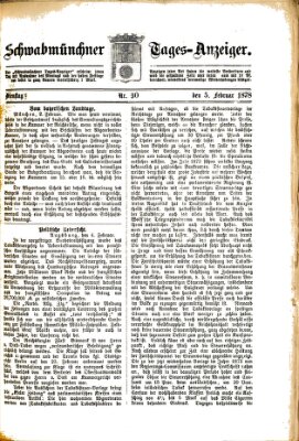 Schwabmünchner Tages-Anzeiger Dienstag 5. Februar 1878