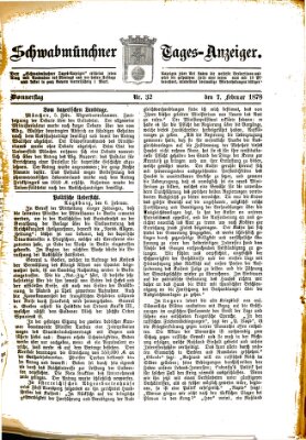 Schwabmünchner Tages-Anzeiger Donnerstag 7. Februar 1878