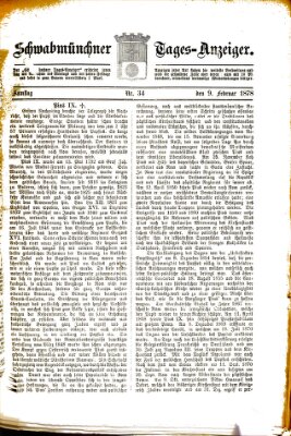 Schwabmünchner Tages-Anzeiger Samstag 9. Februar 1878