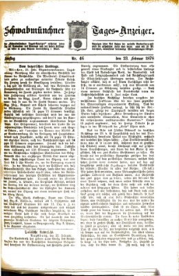 Schwabmünchner Tages-Anzeiger Samstag 23. Februar 1878