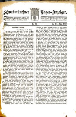 Schwabmünchner Tages-Anzeiger Sonntag 10. März 1878