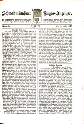 Schwabmünchner Tages-Anzeiger Donnerstag 14. März 1878