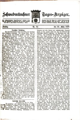 Schwabmünchner Tages-Anzeiger Samstag 16. März 1878