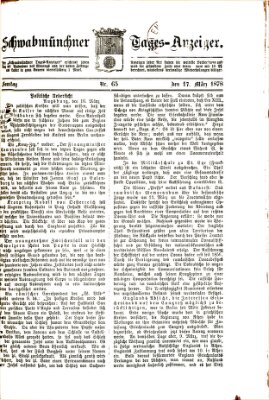 Schwabmünchner Tages-Anzeiger Sonntag 17. März 1878