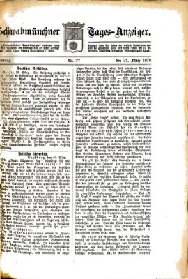 Schwabmünchner Tages-Anzeiger Sonntag 31. März 1878